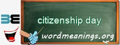 WordMeaning blackboard for citizenship day